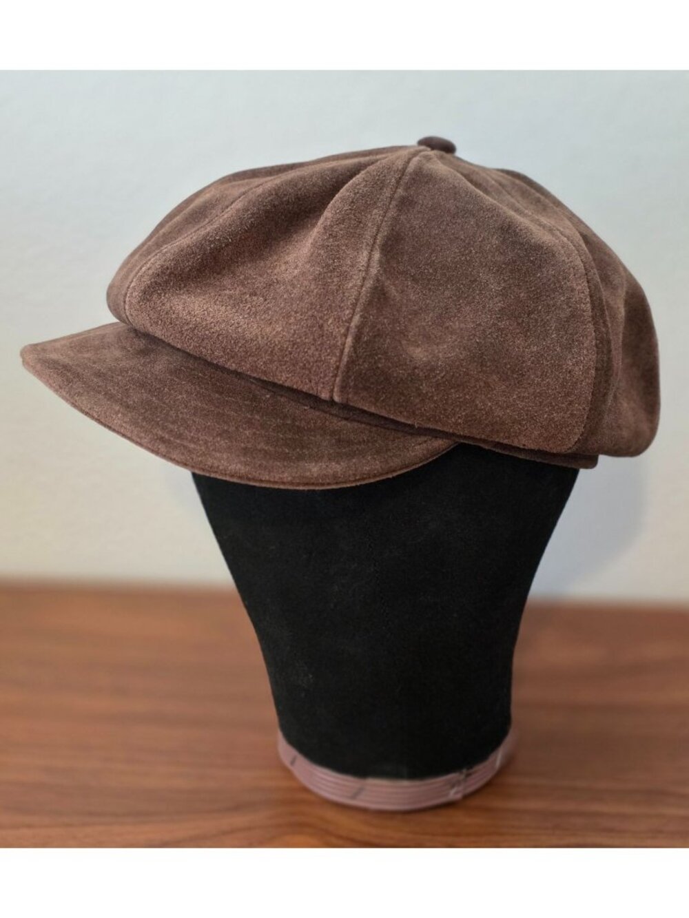 Brixton Brown Suede Leather Newsboy Cap 7 1/4" Medium Classic Vintage Style